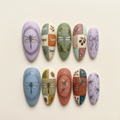 Pastel Patchwork Dragonfly Nails