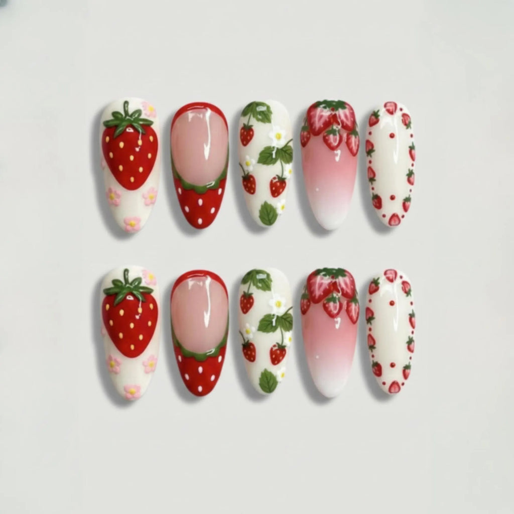 Sweet Strawberry Garden Nails
